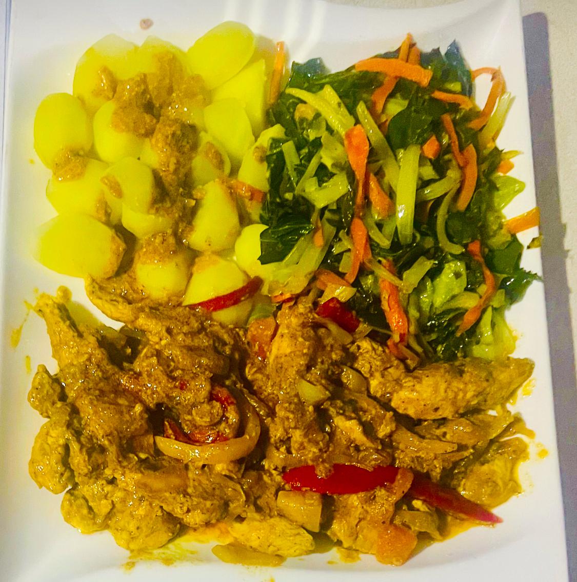 Caril com Vegetais Salteados